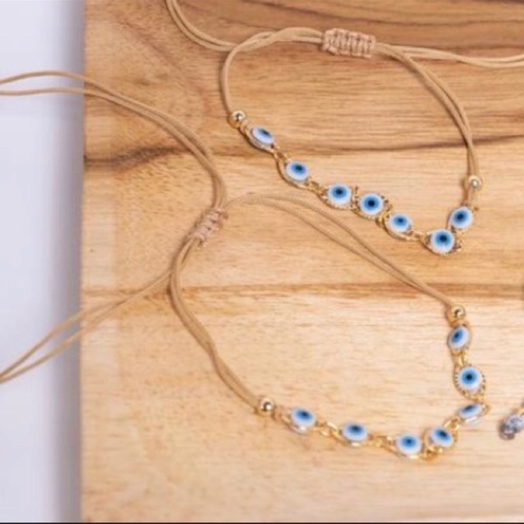 Evil Eye Friendship Bracelets, Bridal Gift Bracelets, 2inOne Evil Eye Adjustable - Picture 5 of 5